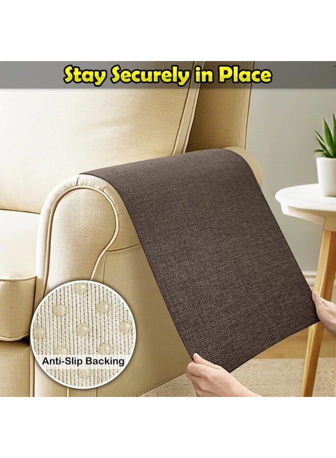 LovoGemy Couch Arm Covers, Waterproof Armrest Cover for Sofa, Armchair, Loveseat, Non-Slip Recliner Arm Covers, Sofa Headrest Covers, Arm Chair Covers Set of 2 (Brown, 24"×20") - Image 5