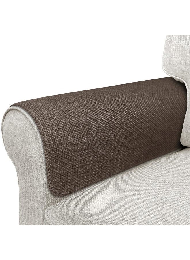 LovoGemy Couch Arm Covers, Waterproof Armrest Cover for Sofa, Armchair, Loveseat, Non-Slip Recliner Arm Covers, Sofa Headrest Covers, Arm Chair Covers Set of 2 (Brown, 24"×20") - Image 1