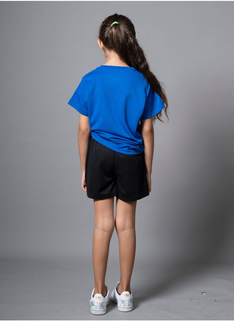 Mei Lifestyle - Unisex Kids Sustainable Active Wear T-Shirt And Short Set (Blue) - Image 1
