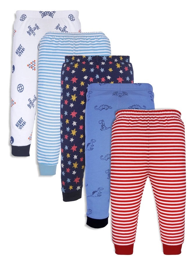 minicult Cotton Pajama Pants with All Over Print for Boys and Girls (Multicolor Designs)(Regular Fit)(Pack of 5) (12 Months-18 Months, Grey-Winter, 5) - Image 1