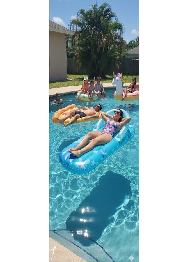 Jilani Swimming Pool Float for Adult Slipper Mat Lounger Mat Swimming Pool Float with Manual Pump - Image 3