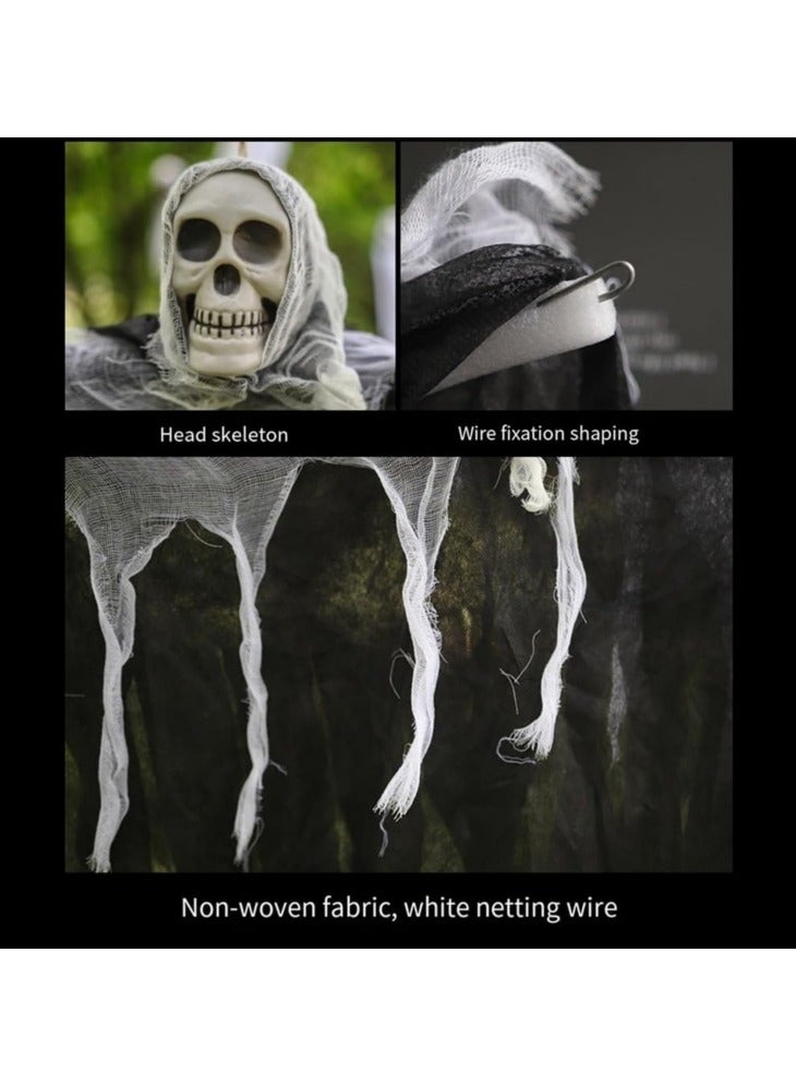 GGEROU Hanging Skeleton Halloween Decoration 85cm Spooky Ghost Tree Decor for Outdoor and Indoor Party(Male ghost) - Image 3