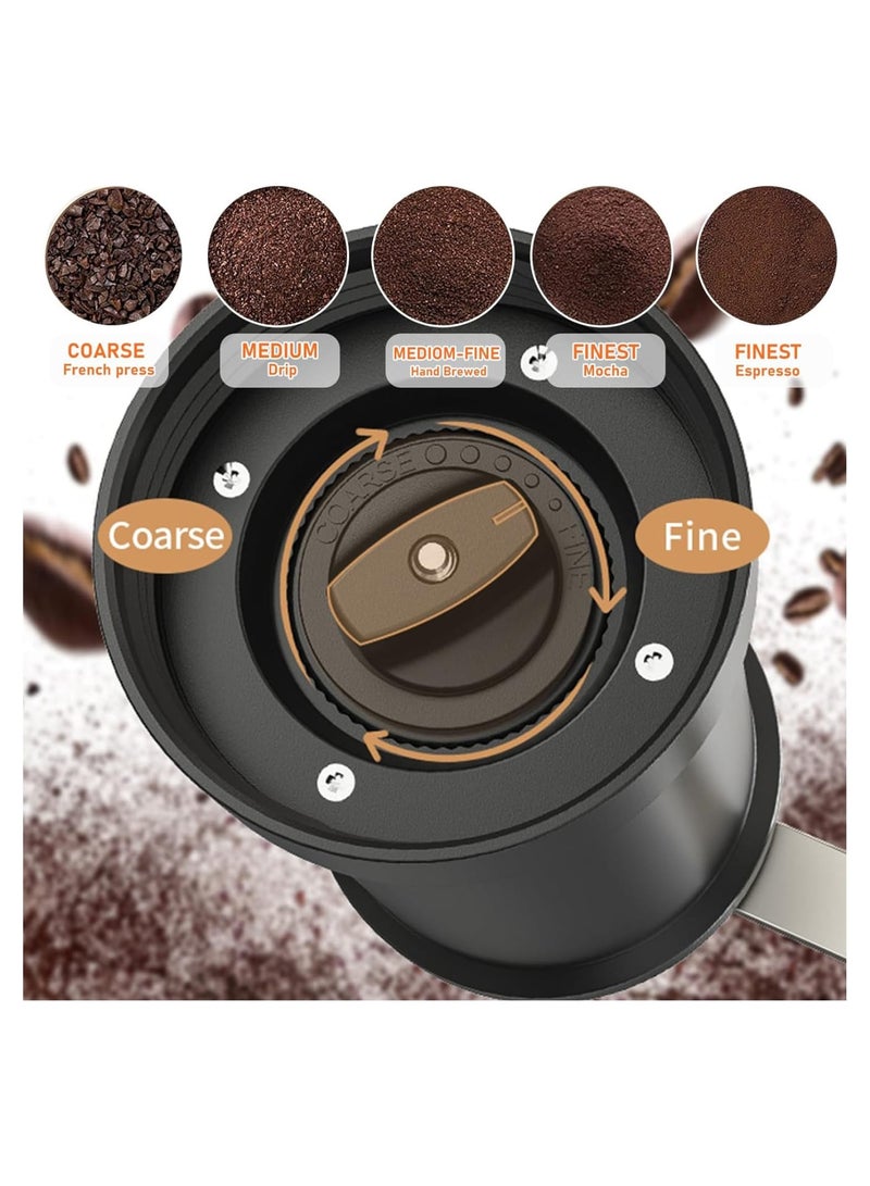 Manual Coffee Grinder - 5 Adjustable Coarseness Settings - Espresso, Drip, French Press, and Pour Over - Perfect for Home, Camping, Travel, Portable - Image 3