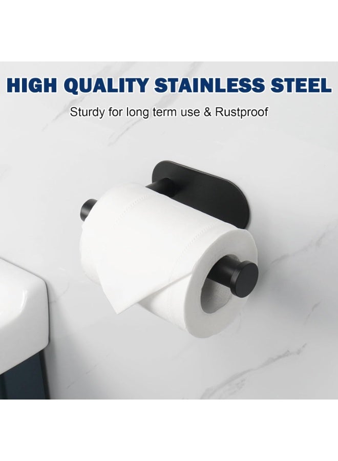 هوميفاي حامل ورق التواليت اللاصق، حامل ورق المناديل من الفولاذ المقاوم للصدأ، حامل لفائف التواليت المقاوم للصدأ، منظم الحمام لفائف المناديل (أسود) - Image 2