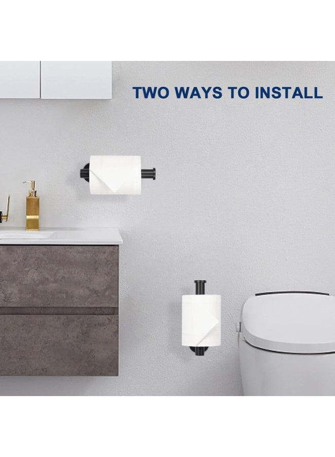 هوميفاي حامل ورق التواليت اللاصق، حامل ورق المناديل من الفولاذ المقاوم للصدأ، حامل لفائف التواليت المقاوم للصدأ، منظم الحمام لفائف المناديل (أسود) - Image 4