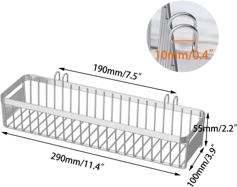MINGFANITY Dish Racks304 Stainless Steel Utensil Holder Utensil Drying Rack Basket Holder with Hooks Rust Proof - Image 2