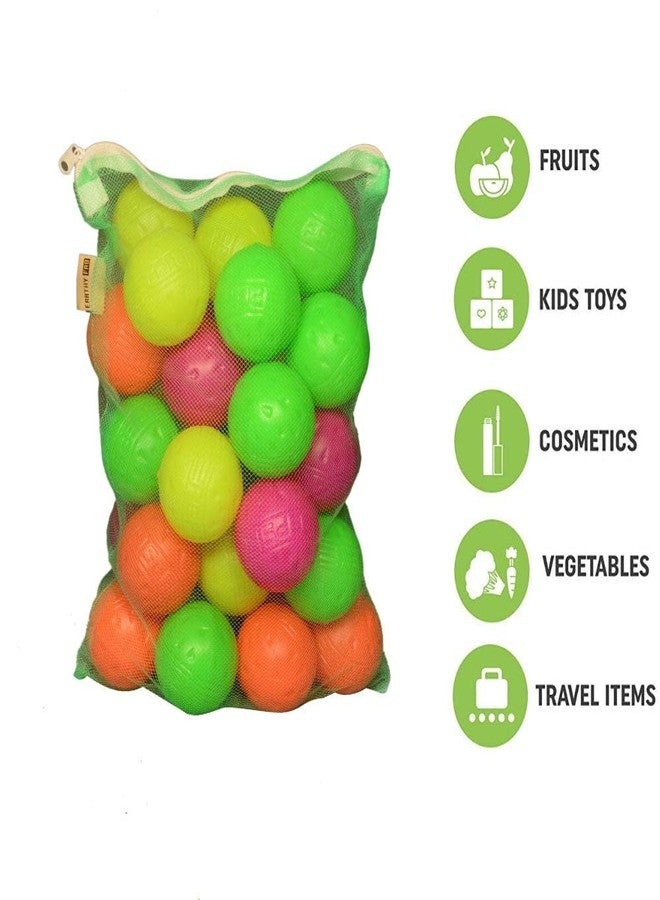 FRESHWIND Fresh-Wind Set of 24 Reusable Mesh Fridge Bags for Storage of Fruits & Vegetables(Nylon, Multi Colour) - Image 4