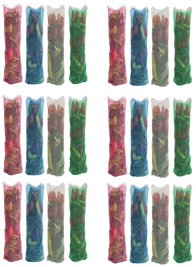FRESHWIND Fresh-Wind Set of 24 Reusable Mesh Fridge Bags for Storage of Fruits & Vegetables(Nylon, Multi Colour) - Image 1