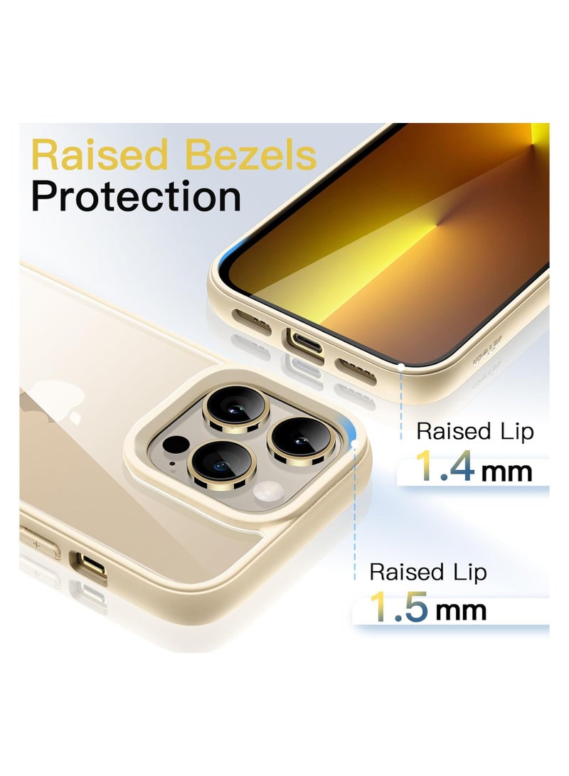جراب لهاتف iPhone 15 plus، غطاء ممتص للصدمات للهاتف، إطار TPU غير لامع بلون سادة، ظهر شفاف مضاد للخدش (بيج) - Image 2