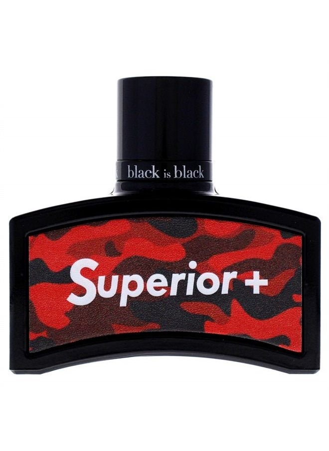 NU Parfums - Black Is Black Superior Plus for Men Eau de Toilette Spray, 3.4 Ounce - Image 1