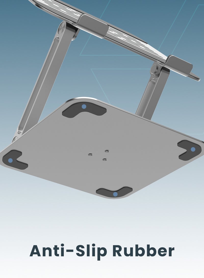 Moxedo Aluminum Laptop/ Tablet Stand with 360° Rotatable Base Adjustable Foldable Tablet Holder Compatible with iPad Pro/ Air/ Mini Galaxy Tab S10/S9/A9 Up to 17.2” Devices - Image 4