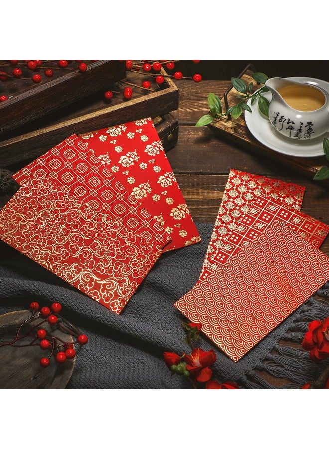 مارسبارك 60 قطعة من المظاريف الحمراء للعام الصيني الجديد 2024 الحزم الحمراء الصينية هونغ باو هدية مهرجان الربيع مظاريف المال محظوظ 6 تصاميم 3.5 × 6.7 بوصة - Image 3