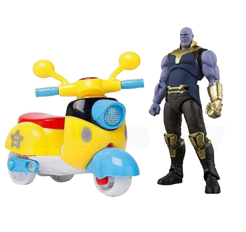 Manos Super Heroes Action Figure Fighter Toy and Pull Along Scooter Combo Pack - Image 1