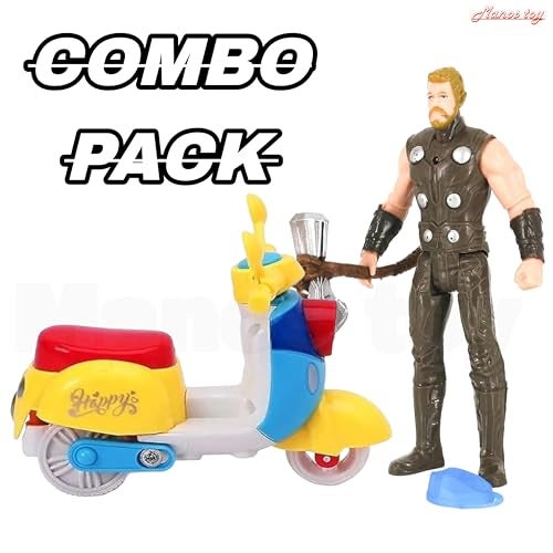 Manos Super Heroes Action Figure Fighter Toy and Pull Along Scooter Combo Pack - Image 4