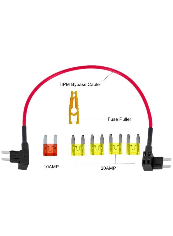 LDCRE TIPM Bypass Cable Fuse Holder Fuse Adapter Repair Fuel Pump Relay Bypass Cable Replacement for Dodge Ram 1500 2500 3500 Jeep Chrysler VW 2007-2016 14AWG Wire/20AMPs CBWPR091AA - Image 2