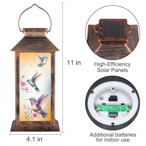 Pawatee Solar Lanterns for Garden Decor, Waterproof Design Solar LED Hanging Lights for Yard, Patio, Lawn, and Porch, Gifts for Mom, Grandma(Hummingbird) - Image 5