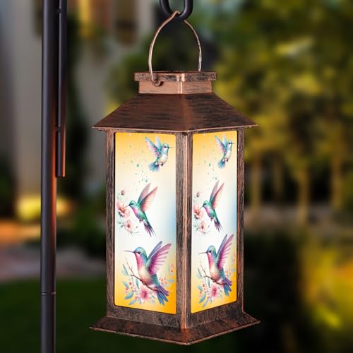 Pawatee Solar Lanterns for Garden Decor, Waterproof Design Solar LED Hanging Lights for Yard, Patio, Lawn, and Porch, Gifts for Mom, Grandma(Hummingbird) - Image 1