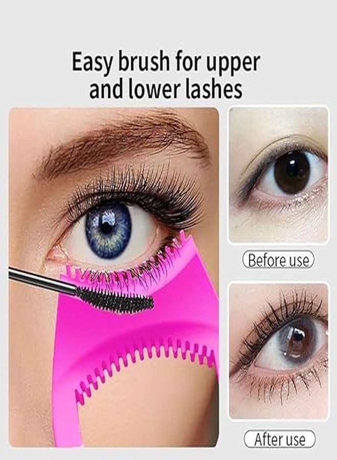 ZemGlam Mascara Guard, Silicone Mascara Shield Applicator, Eyelash Comb Cosmetic Tool, Reusable Makeup Eyelash Tool, Detachable Silicone Eyeliner Stencils Wing Eyelashes Brush Curler Comb Eye Makeup Tool - Image 3