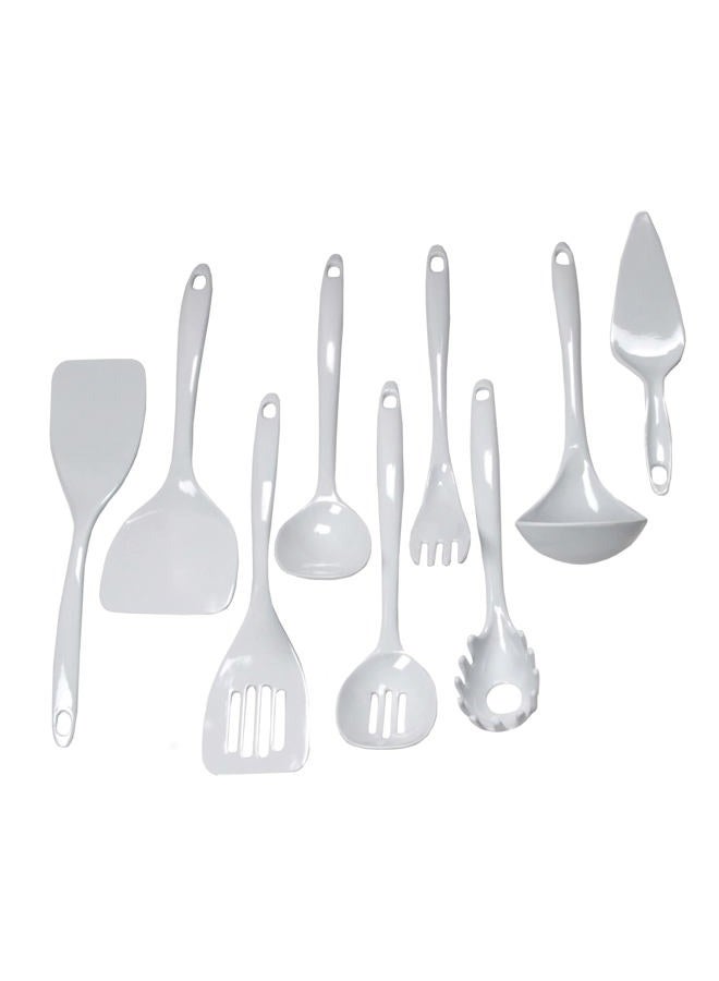 Chef Craft Basic Melamine Kitchen Tool and Utensil Set, 9 Piece, White - Image 1