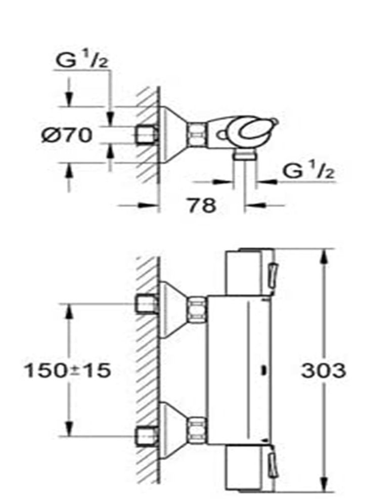 Grohe GROHTHERM 1000 THERMOSTAT SHOWER MIXER 34143 - Image 2