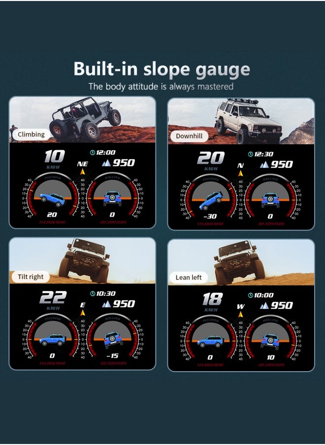 Digisand HUD Heads Up Display for Car, OBD+GPS Multi-Data Monitor Digital Speedometer Headsup Display, Overspeed Alarm RPM Water Temperature Turbo Pressure Smart Gauge for Most Vehicles After 2008  - Image 5