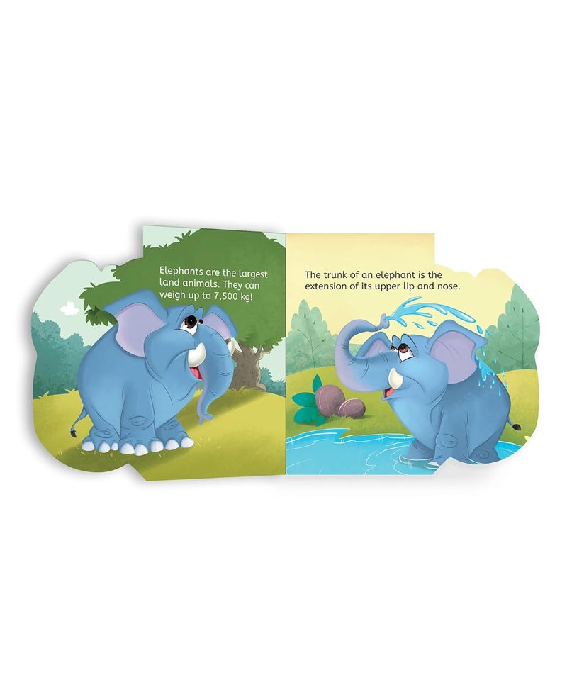 My First Shaped Board book - Elephant, Die-Cut Animals, Picture Book for Children - Image 4