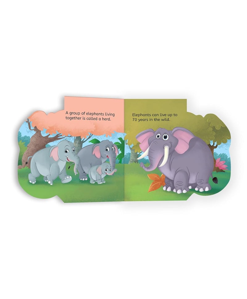 My First Shaped Board book - Elephant, Die-Cut Animals, Picture Book for Children - Image 5