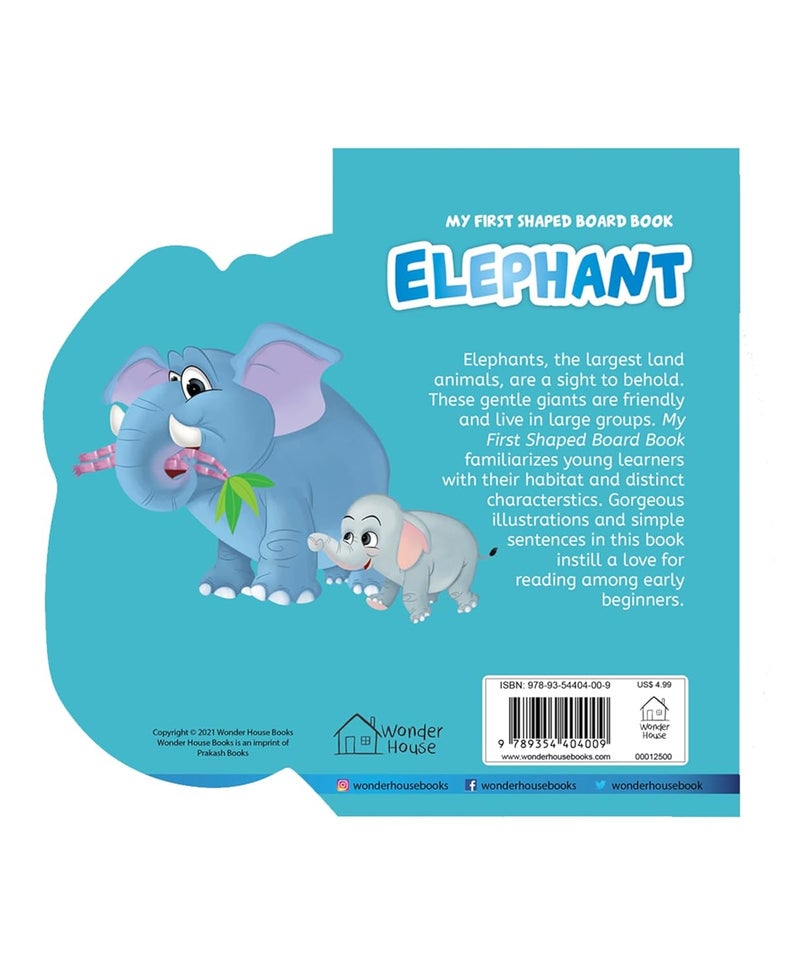 My First Shaped Board book - Elephant, Die-Cut Animals, Picture Book for Children - Image 2