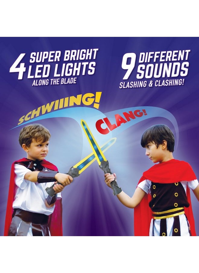 Geospace - New 18 Gladiator Geosword Soft & Safe Dueling Toy Swords 2 Pack With Motion Activated Led Lights & Battle Sounds - Image 1