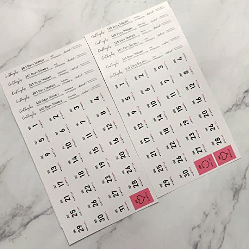 CrafTangles Precut Calendar undated 365 days Stickers (384 pcs) Peel and stick, Printed Scrapbooking Stickers,Stickers for Notebooks,Diary, Journal,Laptop, Mobiles Multicolored Printed Stickers - Image 4