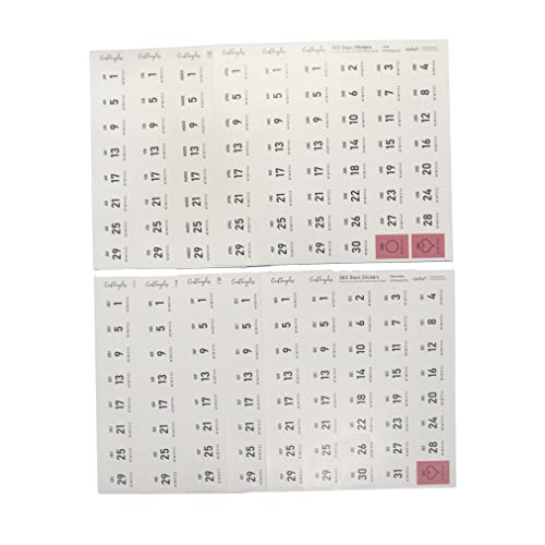 CrafTangles Precut Calendar undated 365 days Stickers (384 pcs) Peel and stick, Printed Scrapbooking Stickers,Stickers for Notebooks,Diary, Journal,Laptop, Mobiles Multicolored Printed Stickers - Image 3
