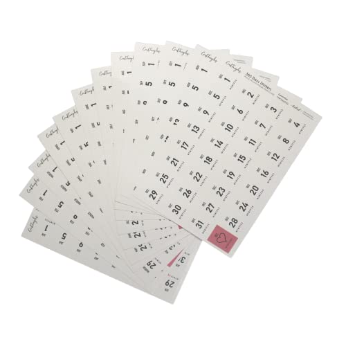 CrafTangles Precut Calendar undated 365 days Stickers (384 pcs) Peel and stick, Printed Scrapbooking Stickers,Stickers for Notebooks,Diary, Journal,Laptop, Mobiles Multicolored Printed Stickers - Image 1