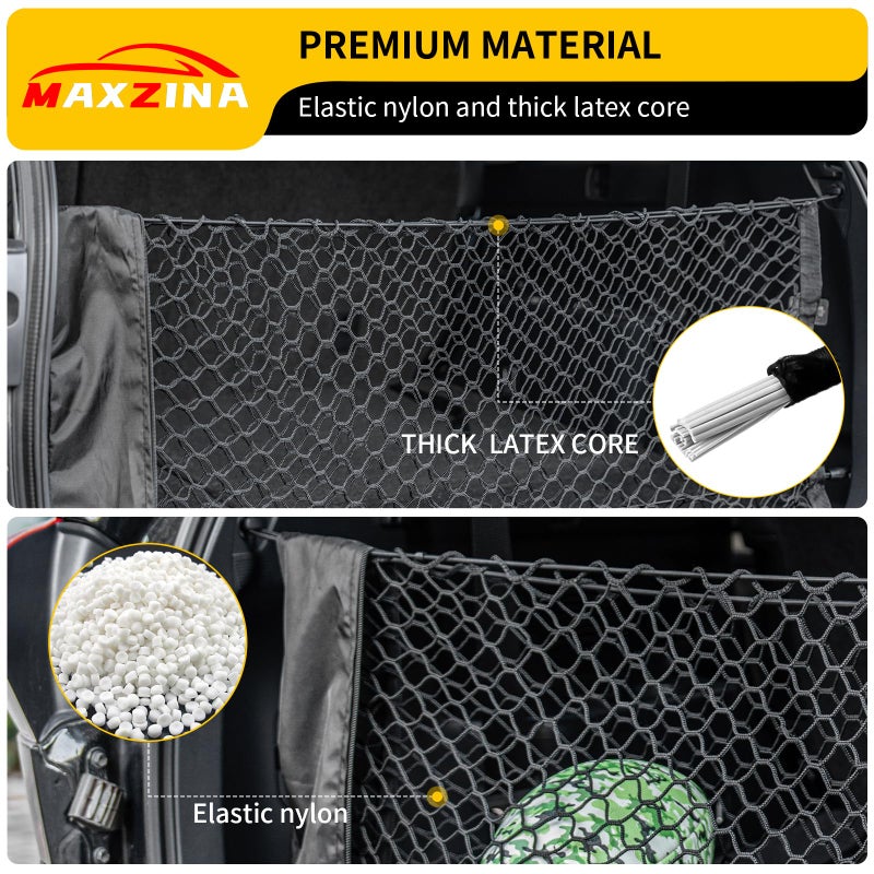 Maxzina Cargo Net Compatible with 2023-2025 2026 Honda Pilot Truck Bed Cargo Net 3.28'Ã—1.05' Double Layer Envelope Style Dense Mesh Trunk Organizer for 2024 Pilot Exterior Accessories - Image 3