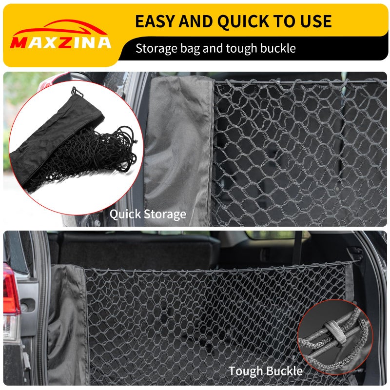 Maxzina Cargo Net Compatible with 2023-2025 2026 Honda Pilot Truck Bed Cargo Net 3.28'Ã—1.05' Double Layer Envelope Style Dense Mesh Trunk Organizer for 2024 Pilot Exterior Accessories - Image 4