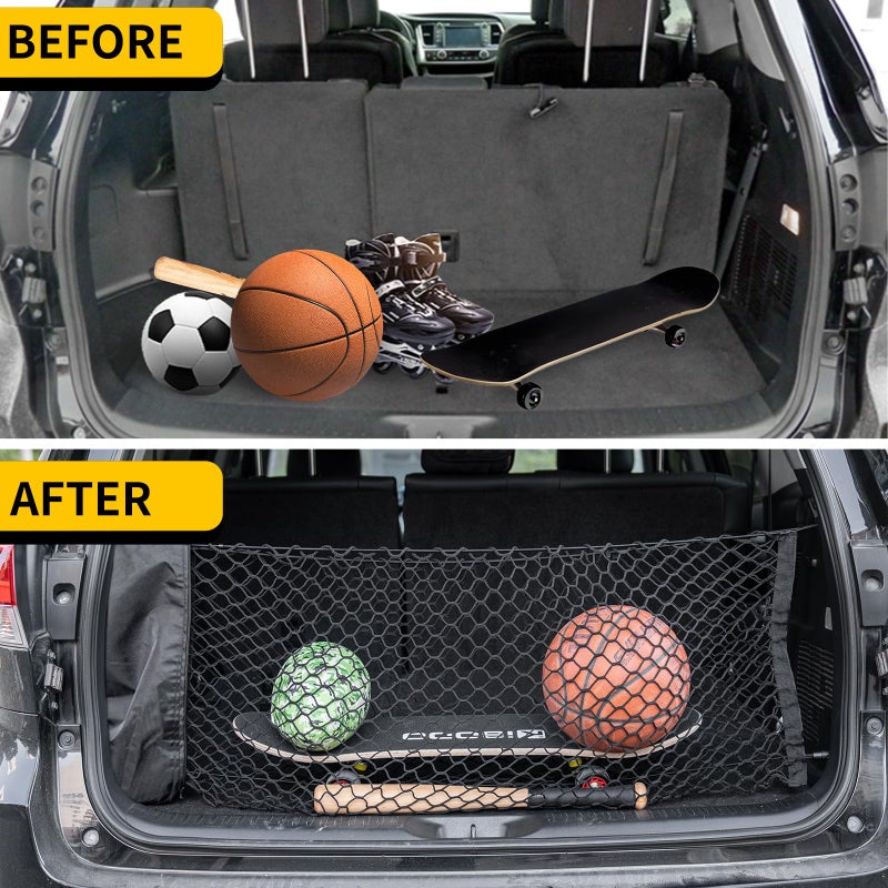 Maxzina Cargo Net Compatible with 2023-2025 2026 Honda Pilot Truck Bed Cargo Net 3.28'Ã—1.05' Double Layer Envelope Style Dense Mesh Trunk Organizer for 2024 Pilot Exterior Accessories - Image 2
