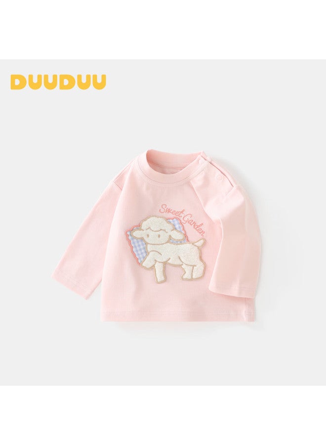 Duuduu Kids T-shirt Girls Spring Autumn Base Shirt Baby Cartoon Top Infant Long Sleeve Outwear Pink 100 - Image 2