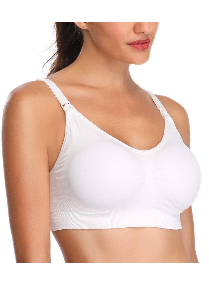 VIUAUAX 5 Pcs Nursing Bra,Seamless Pregnant Nursing Bras, Womens Maternity Breastfeeding Bra Seamless Wireless Sleep Bra - Image 3