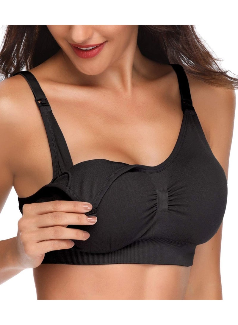 VIUAUAX 5 Pcs Nursing Bra,Seamless Pregnant Nursing Bras, Womens Maternity Breastfeeding Bra Seamless Wireless Sleep Bra - Image 2