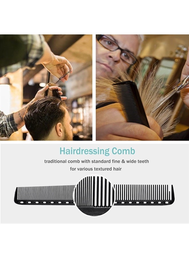 MODENGKONGJIAN 6 Pieces Carbon Fiber Hair Combs Set, General Styling Grooming Comb, Anti Static Heat Resistant Hairdressing Comb, Fine and Wide Tooth Hair Barber Comb, Rat Tail Comb