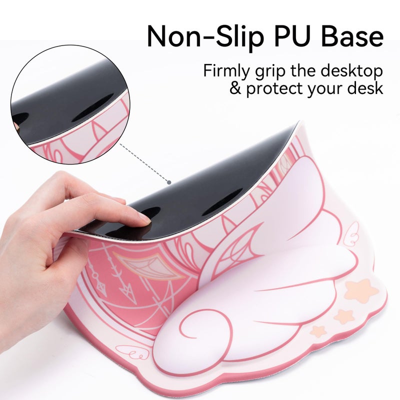 GeekShare Ergonomic Mouse Pad with Wrist Rest Support Non-Slip Rubber Base Mouse Pad for Desk Small Gaming Mouse Pad for Laptop,Computer,Home and Office - Star Wings Series - Image 4