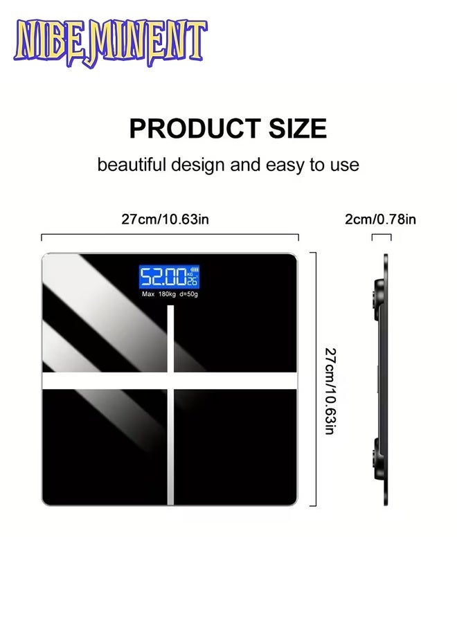 NIBEMINENT Home Bathroom Digital Weight Scale | High-Precision, Max 180kg/396.8LB, Large LCD Display, -Powered (AAA Not Included) - Image 2