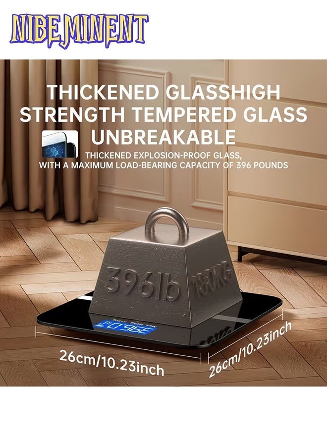 NIBEMINENT Home Bathroom Digital Weight Scale | High-Precision, Max 180kg/396.8LB, Large LCD Display, -Powered (AAA Not Included) - Image 4