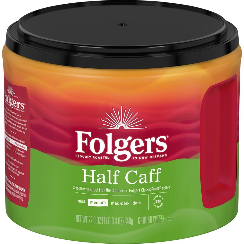 Folgers Half Caff Medium Roast Ground Coffee, 22.6 Ounce Canister - Image 5