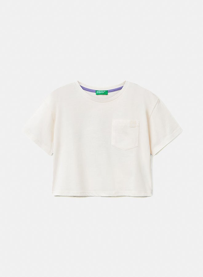 بينيتون تي شيرت صندوقي للبنات - Image 4