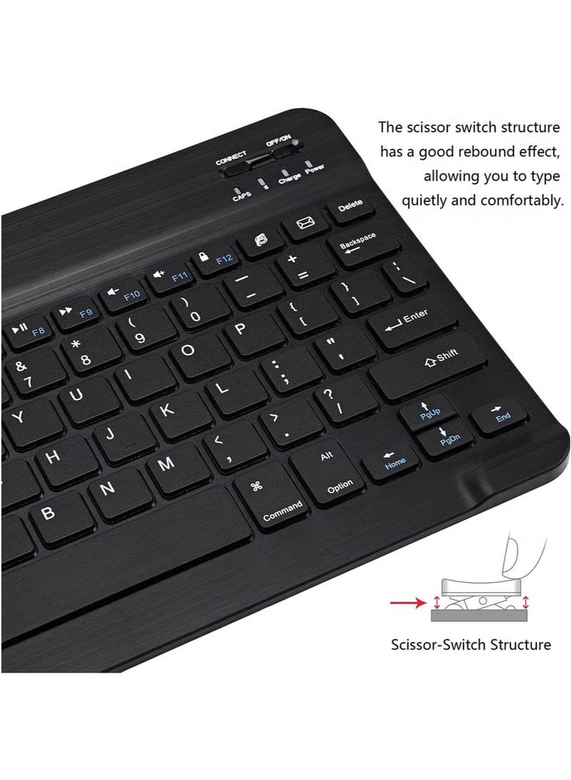 PINKSAMA Ultra-Slim Bluetooth Arabci English Keyboard and Mouse Combo Rechargeable Portable Wireless Keyboard Mouse Set for Apple iPad iPhone iOS 13 and Above Samsung Tablet Phone Smartphone Android Windows - Image 4