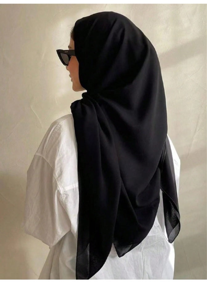 1PCS Square Scarf Cotton Hijab Viscose Shawl Lightweight Multifunctional for Everyday Use 110cm*110cm - Image 1