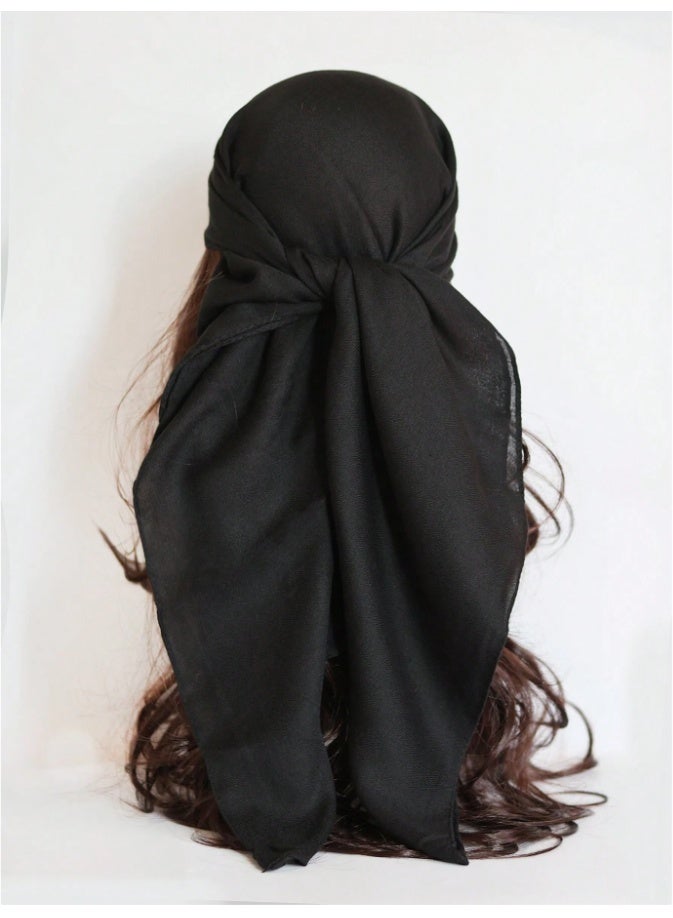 1PCS Square Scarf Cotton Hijab Viscose Shawl Lightweight Multifunctional for Everyday Use 110cm*110cm - Image 2