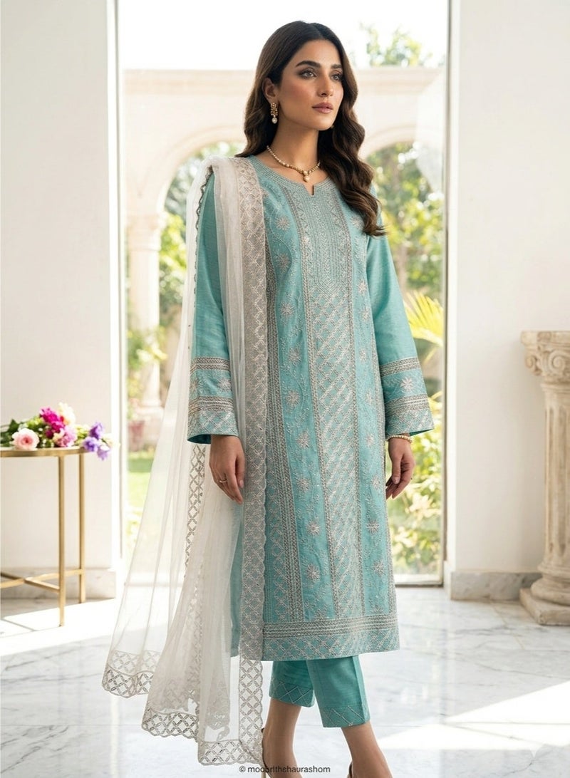 Anbreen Closet Ethnic Wear/Shalwar Kameez 3 Piece Unstitched - Image 1