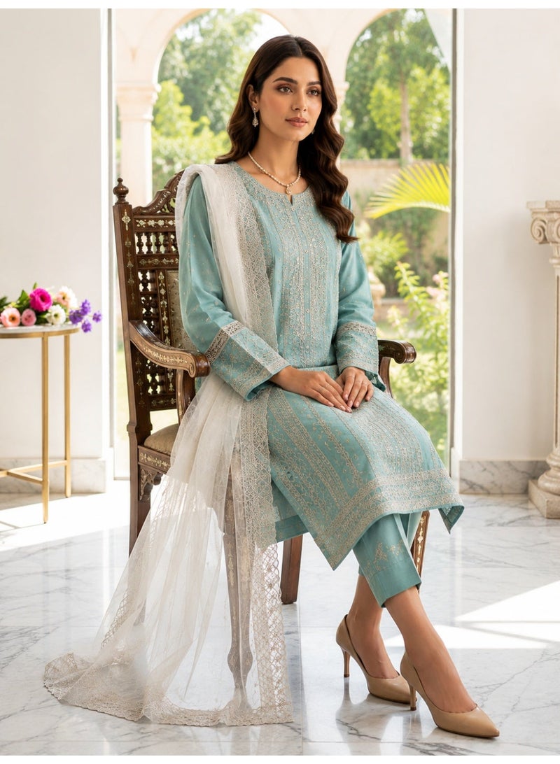 Anbreen Closet Ethnic Wear/Shalwar Kameez 3 Piece Unstitched - Image 5