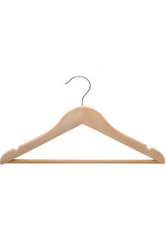 Aster A Set Of 10 Natural Blonde Wood Color Coat/Suit Hangers, Hangers Clothes With 360° Swivel, Non-slip Pants Bar, Shoulder Notches for Camisole, Jacket, pants (10-Pack)  - Image 2